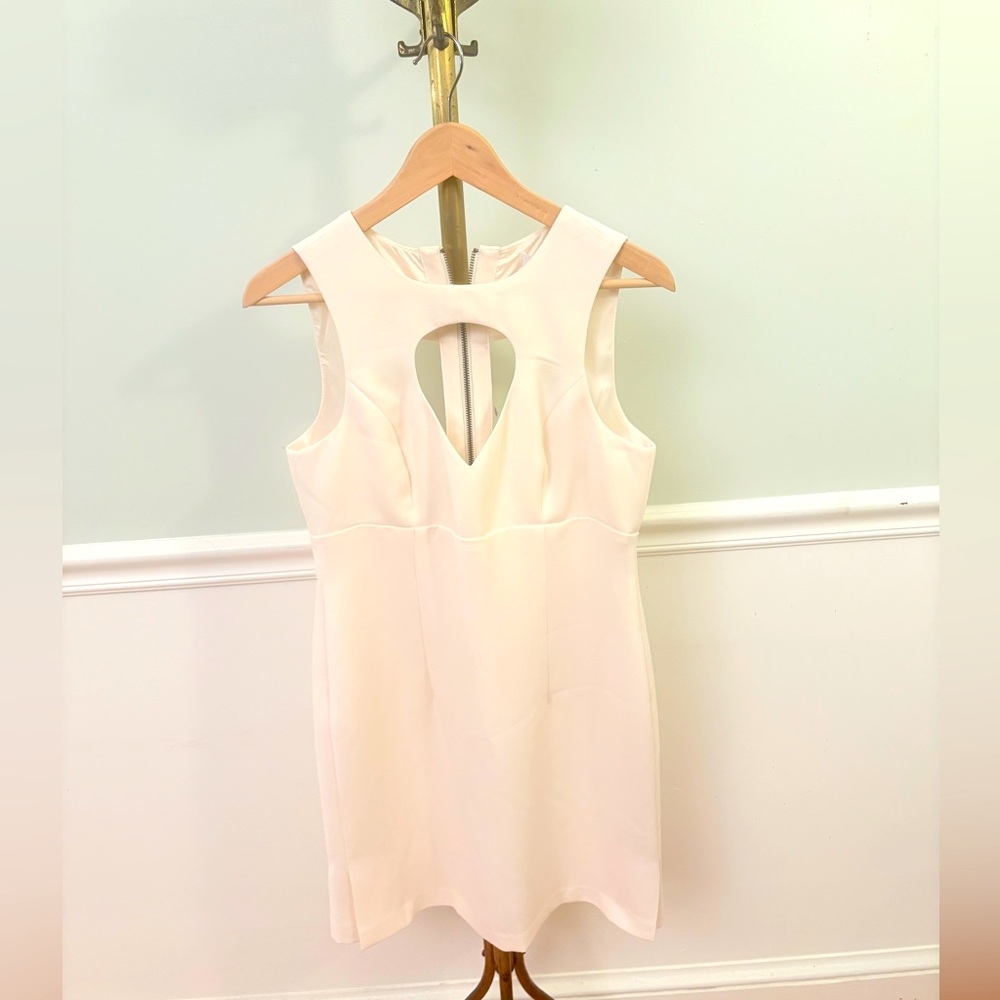 BCBGeneration Ivory Sleeveless Cocktail Dress with Cut Outs Size 8 NWT